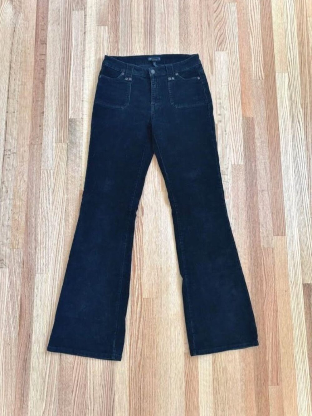 2000s Request Corduroy Bootcut Flare Pants - Black